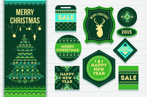 2015 christmas sale tags with cards vector