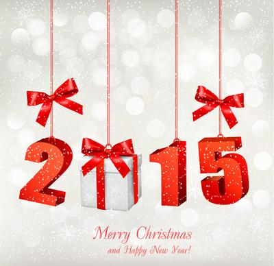 2015 christmas with new year pendant creative background