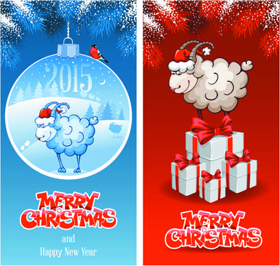 2015 goats christmas banners design