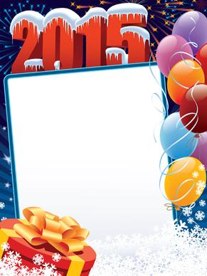 2015 holiday background with colored balloon vector
