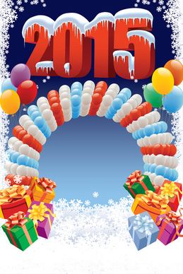 2015 holiday background with colored balloon vector