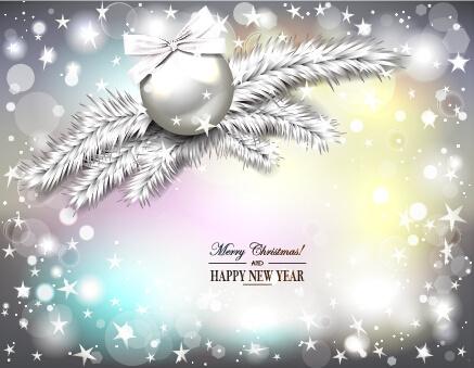 2015 new year and christmas baubles shiny background