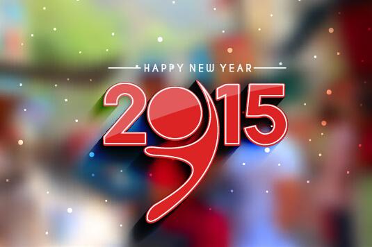2015 new year blurs backgrounds vector set
