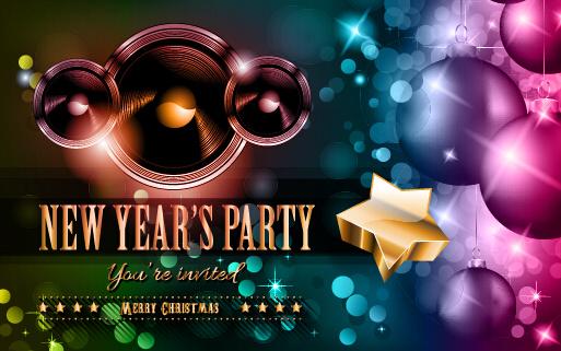 2015 new year party flyer and cover vector