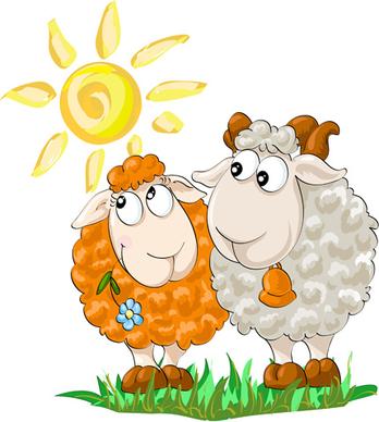 2015 new year with christmas and funny sheep vector