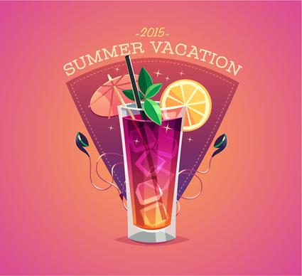 2015 summer vacation poster vintage vector