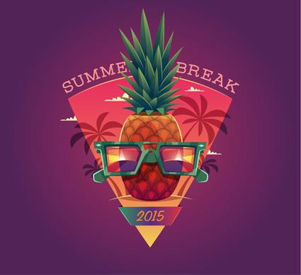2015 summer vacation poster vintage vector
