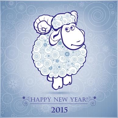 2015 year of the sheep vectors background