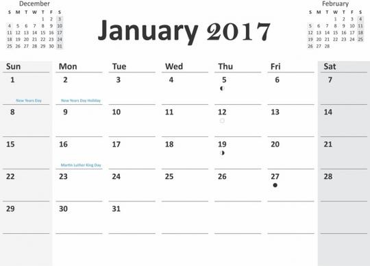 2017 calendar with previous and next months in cdr pdf format