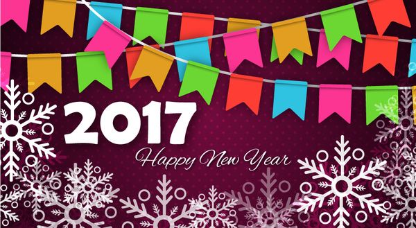 2017 new year banner with snowflakes illustration