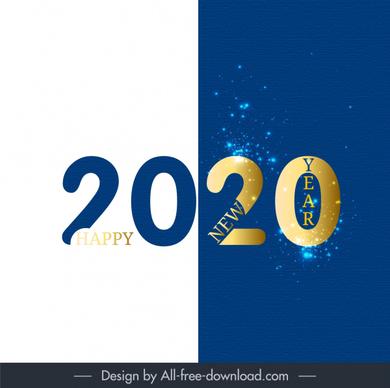 2020 new year banner bright modern sparkling decor