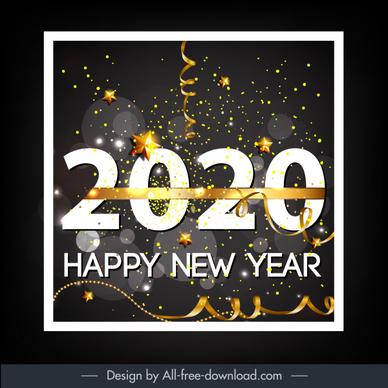 2020 new year banner twinkling eventful confetti decor