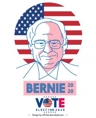 2020 usa election banner handdrawn candidate portrait sketch