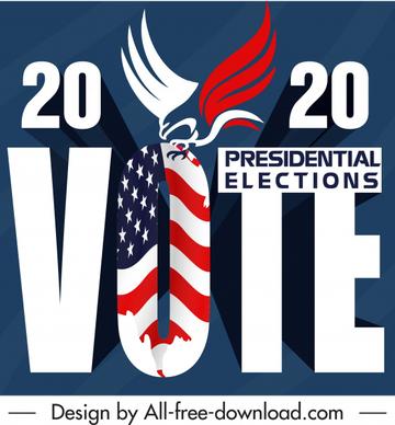 2020 usa voting banner text flag eagle decor