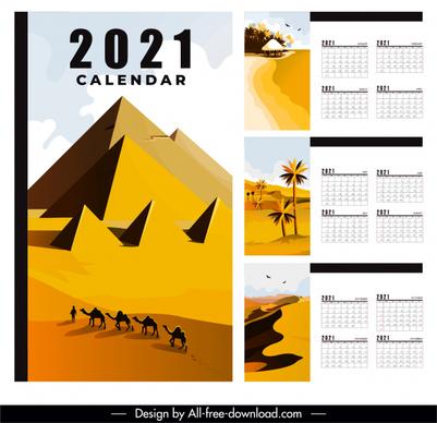2021 calendar template natural landscape decor