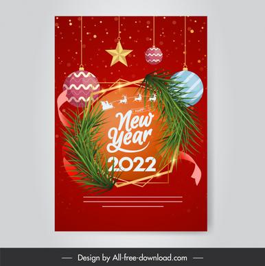 2022 happy new year card cover template