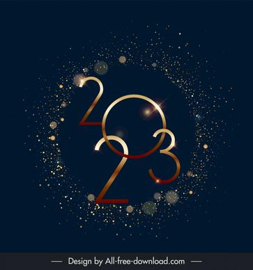  2023 new year background template modern luxury shiny stars numbers decor 