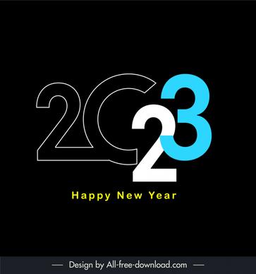 2023 new year calendar cover template modern contrast number texts decor 