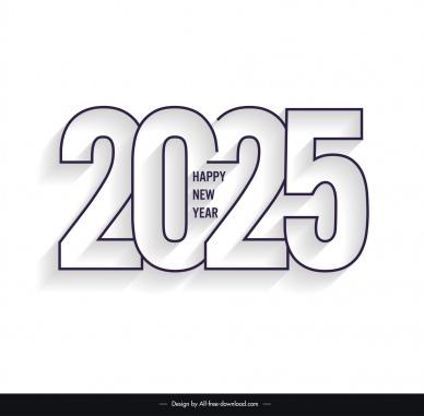 2025 calendar design elements modern flat text numbers elegance