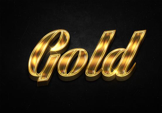 20 3d shiny gold text effects preview