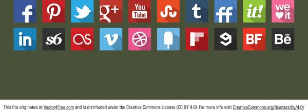 20 free flat vector icons shadow style original colour