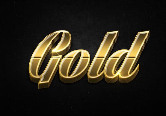 25 3d shiny gold text effects preview