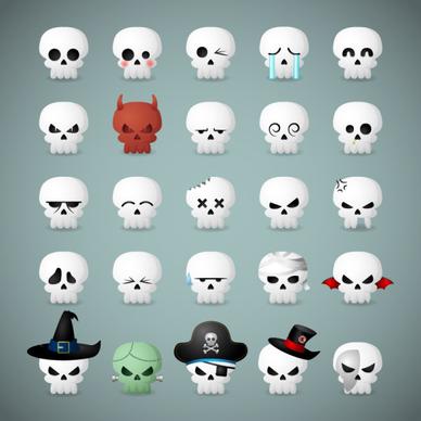 25 kind funny skull icons