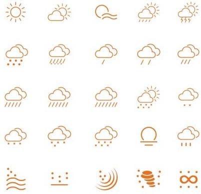 25 kind weather outline icons