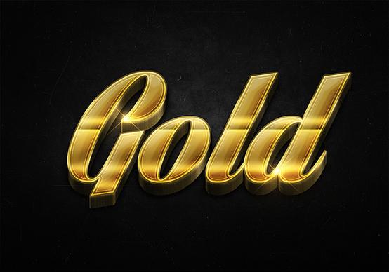 27 3d shiny gold text effects preview