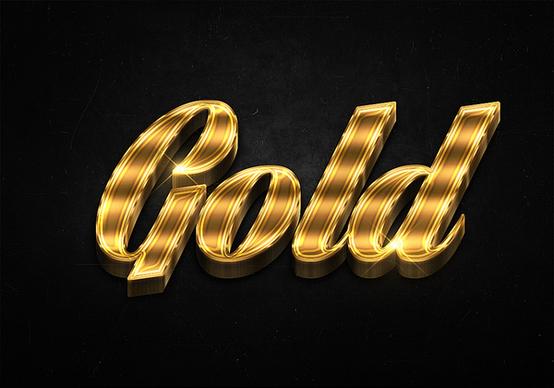 2 3d shiny gold text effects preview