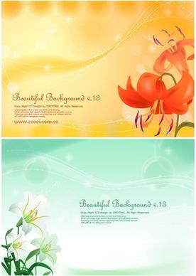 2 lilies and background vector