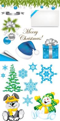 2 sets of christmas element vector