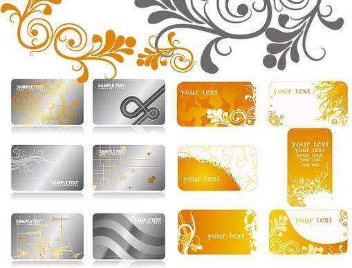 2 sets of pattern background card template vector