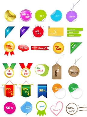 30 lovely sales discount tag vector
