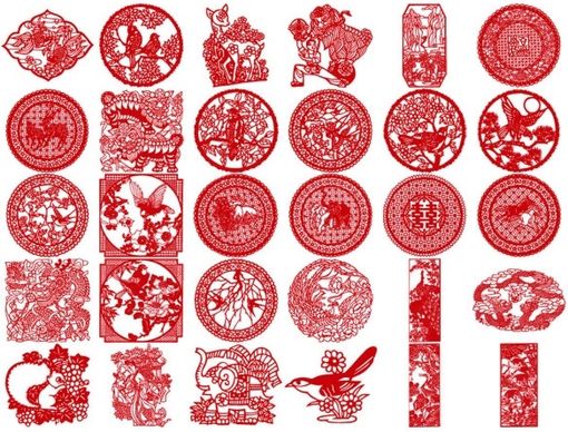 30 of the classical papercut pattern vector