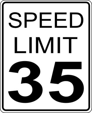 35mph Speed Limit Sign clip art