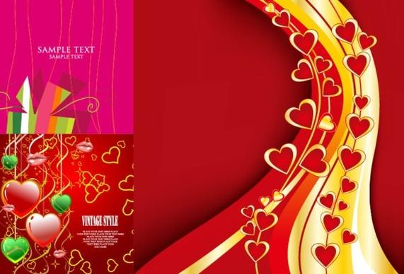 3 beautiful valentine day vector elements