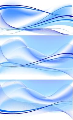 3 dynamic lines of the blue background vector