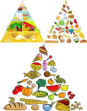 3 food pyramid vector
