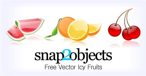 3 Free Vector Icy Fruits