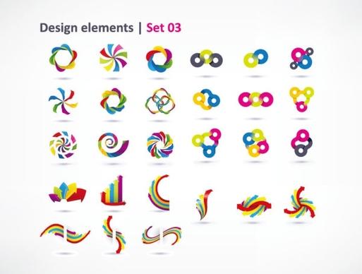 3 sets of beautiful vibrant graphic design vector