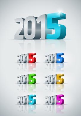 3d15 new year text vector