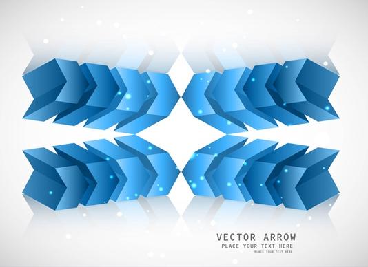 3d abstract background blue colorful reflection arrow vector