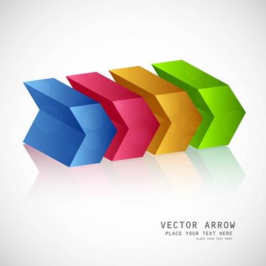 3d abstract background colorful reflection arrow vector