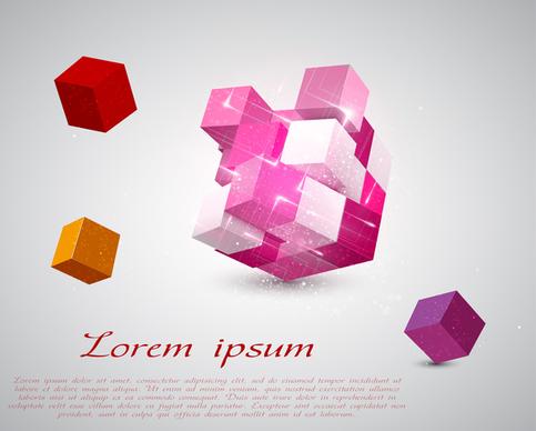3d abstract cubes vector illustration