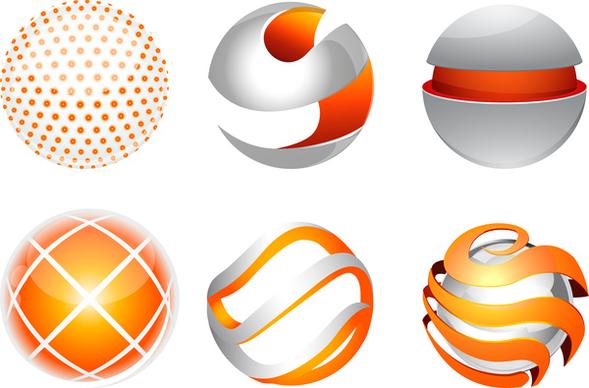 3d abstract globe orb collection