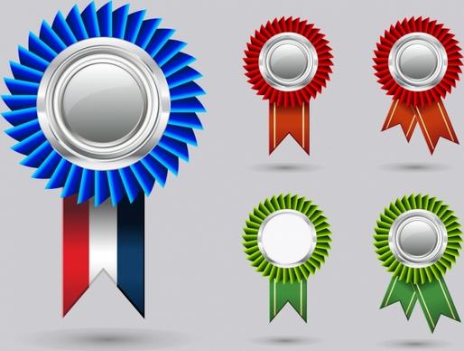 3d badges templates shiny colored circles ornament