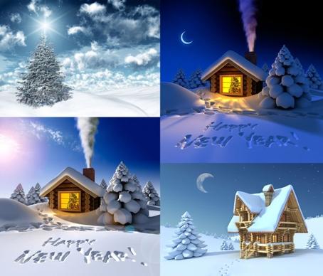 3d christmas snow hd picture