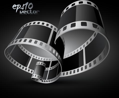 movie banner template modern 3d dynamic filmstrip decor