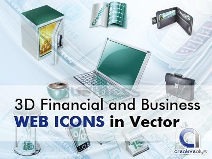3D Financial and Business Web Icons